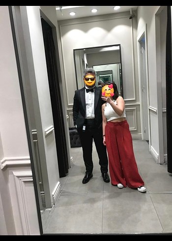 Zara Kırmızı Salaş Kadın Pantolon