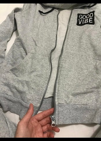 Koton Koton marka Gri Kapüşonlu Fermuarlı Kadın Sweatshirt