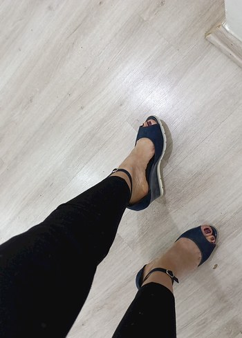 Kadın Lacivert Kot Stiletto Espadril - Görsel 2