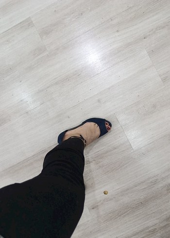 Kadın Lacivert Kot Stiletto Espadril - Görsel 4