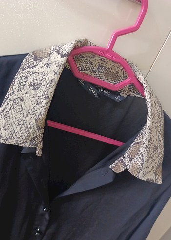 Zara Leopar Detaylı Düğmeli Siyah Şifon Elbise - Görsel 2