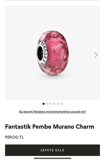 Pandora Orijinal Fantastik Pembe Murano Charm