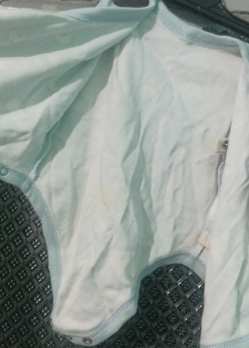 Mavi Desenli Kısa Kollu Bebek Body - Görsel 3