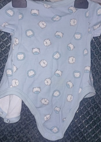 Mavi Desenli Kısa Kollu Bebek Body - Görsel 6