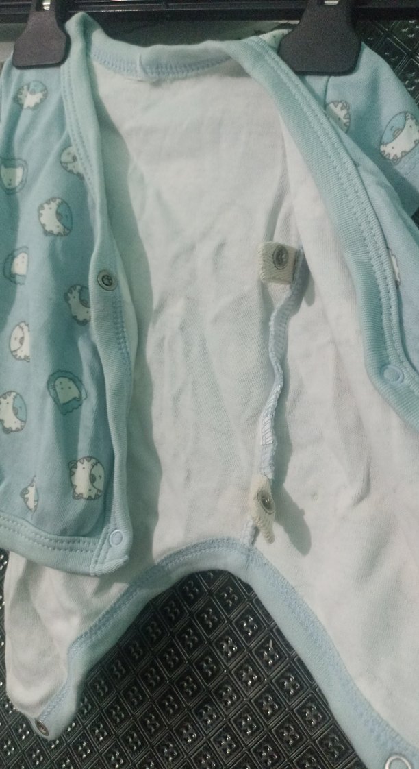 Mavi Desenli Kısa Kollu Bebek Body - Görsel 4