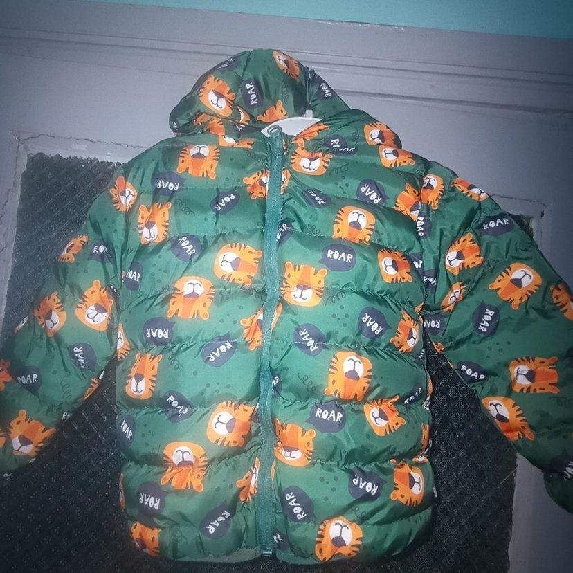 Kapüşonlu Baskılı Bebek Çocuk Mont 1 2 yaş - Görsel 5