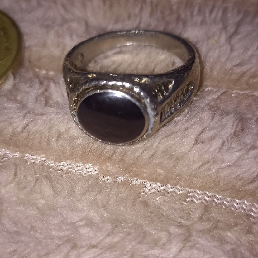 Erkek Vintage Siyah Taşlı Yüzük - Görsel 2
