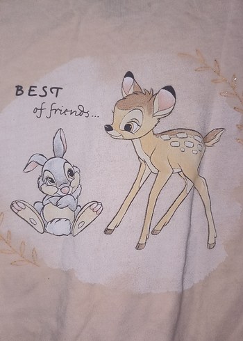 pudra Pembe Baskılı Kız Çocuk Kısa Kollu Tişört - Görsel 4