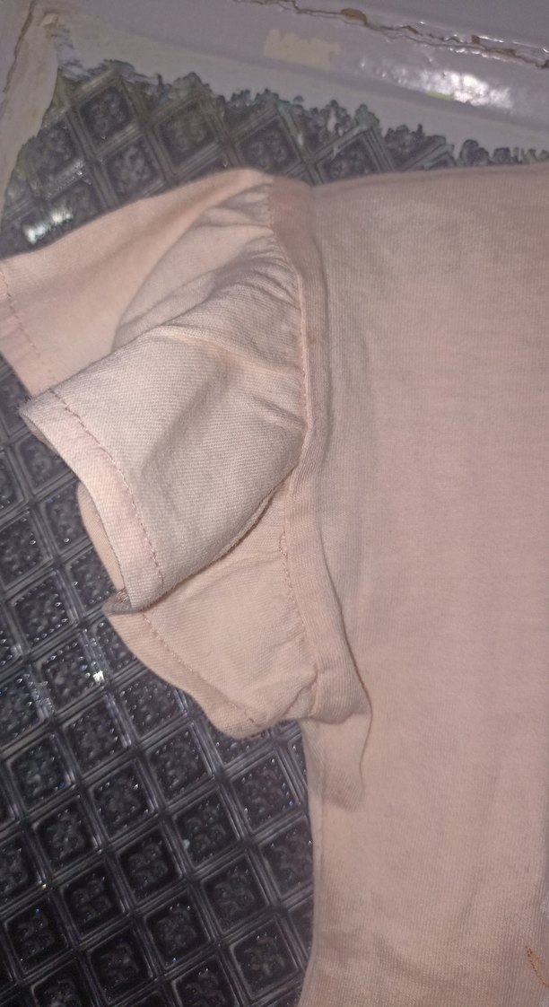 pudra Pembe Baskılı Kız Çocuk Kısa Kollu Tişört - Görsel 3