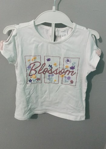 Kız Çocuk Pastel Baskılı Kısa Kollu Tişört - Görsel 2