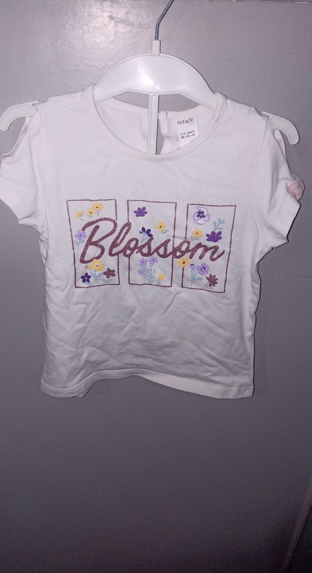 Kız Çocuk Pastel Baskılı Kısa Kollu Tişört - Görsel 3