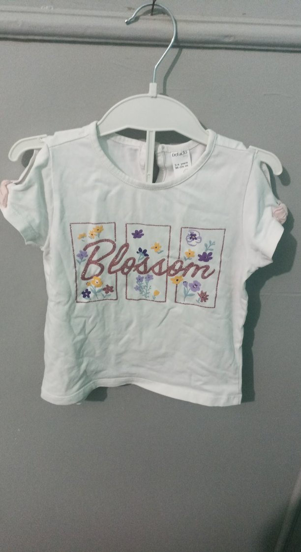 Kız Çocuk Pastel Baskılı Kısa Kollu Tişört - Görsel 2