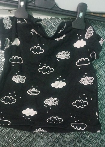 Çocuk Siyah Pamuklu Baskılı Tişört - Görsel 7