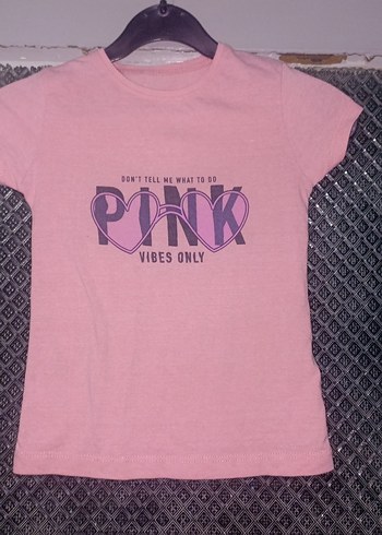 Kız Çocuk Pembe Rock Punk Baskılı Tişört - Görsel 2
