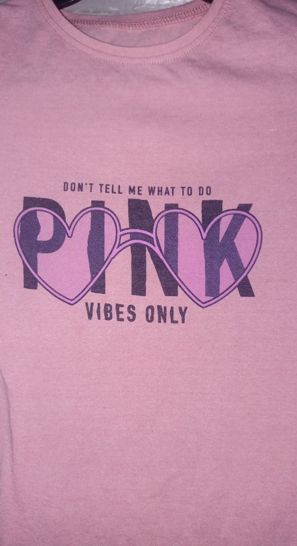 Kız Çocuk Pembe Rock Punk Baskılı Tişört - Görsel 3