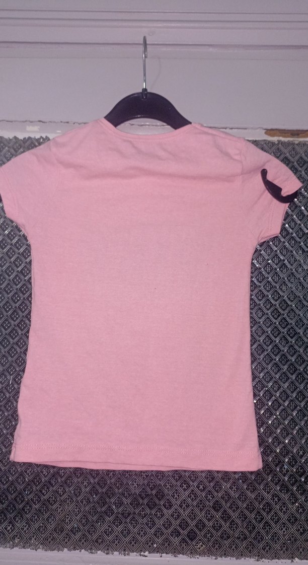 Kız Çocuk Pembe Rock Punk Baskılı Tişört - Görsel 5