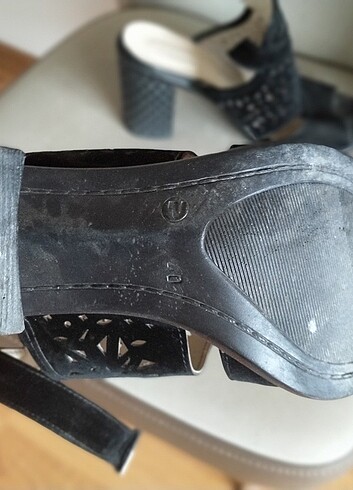 Diğer Siyah kalın topuk açık ayakkabı yazlık 