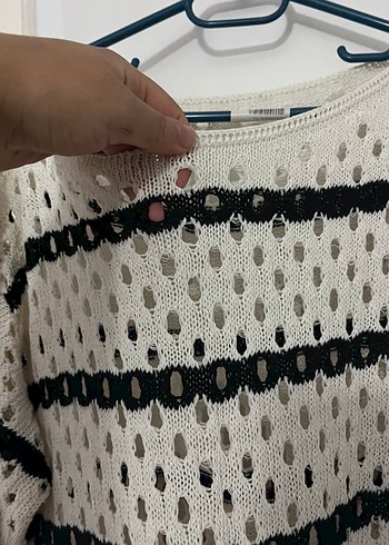 Uzun Kollu Çizgili Triko Elbise - Görsel 4