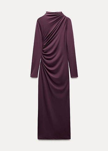 Zara drape detaylı elbise