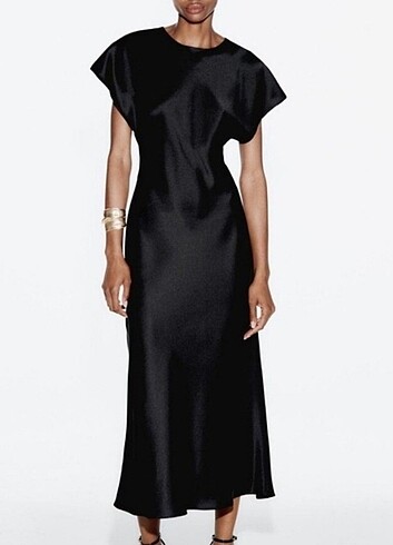 Zara saten elbise