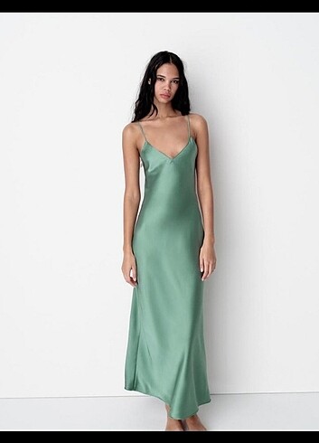 Zara saten elbise
