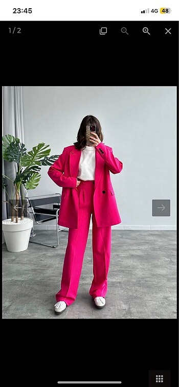 Blazer palazzo takım elbise
