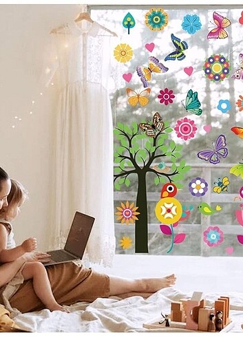 Beden PENCERE ÇOCUK ODASI ÇIKARTMALARI
