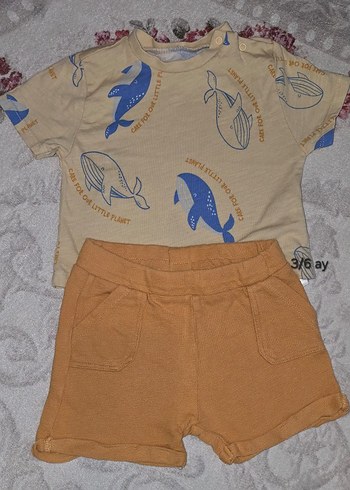 Bebek Erkek Kısa Kollu Baskılı Takım