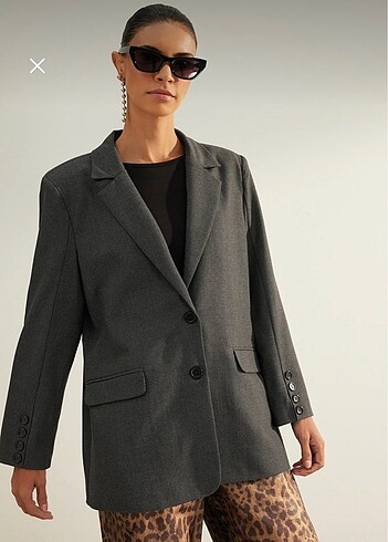 l Beden Trendyolmilla Gri Ceket Blazer