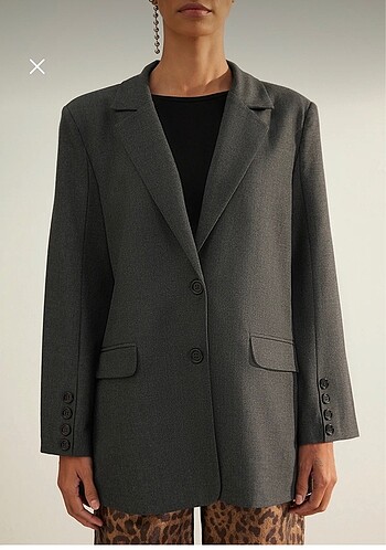 l Beden gri Renk Trendyolmilla Gri Ceket Blazer