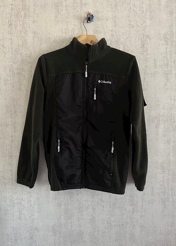 Columbia Haki Siyah Fermuarlı Erkek Sweatshirt Polar