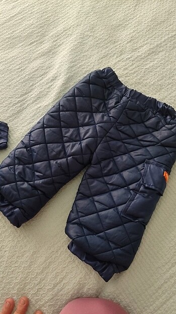 9-12 Ay Beden lacivert Renk paraşüt kumaş bebek takım