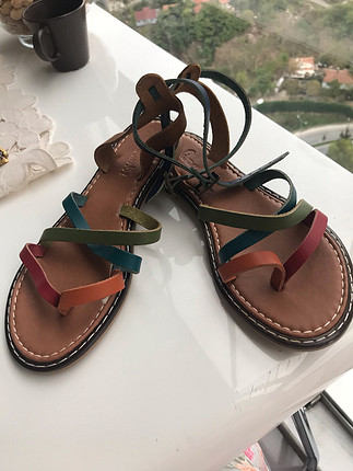 Bambi bayan deri sandalet