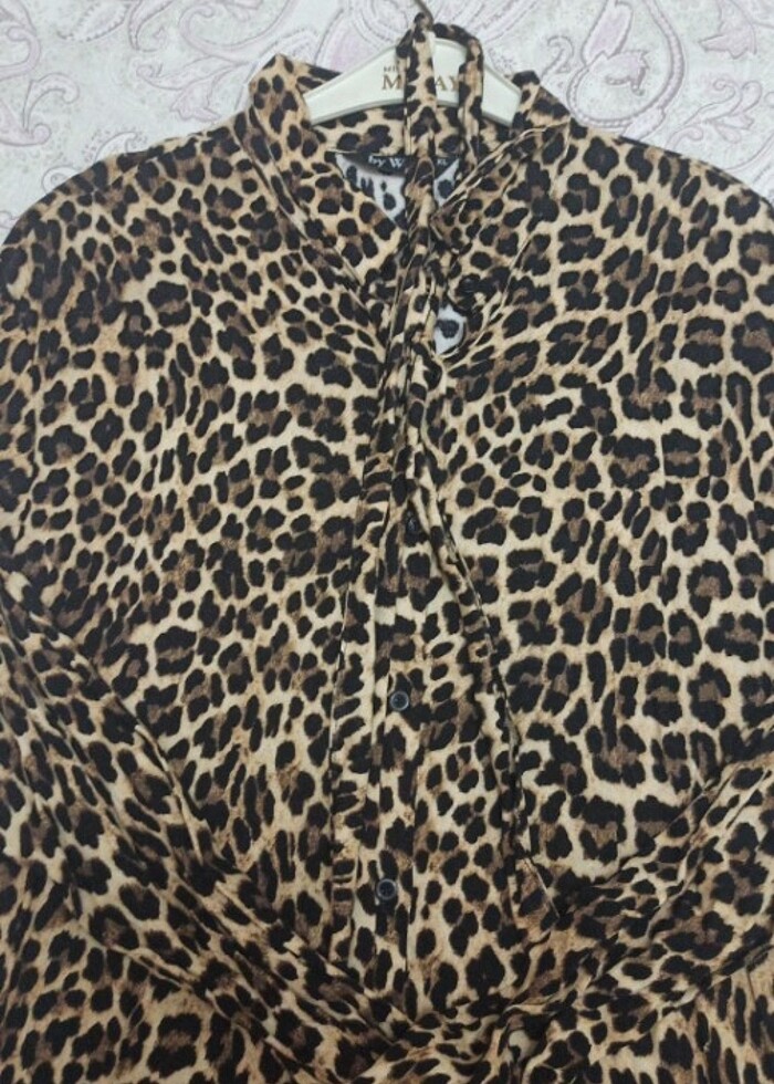 Leopar desenli elbise - Görsel 2