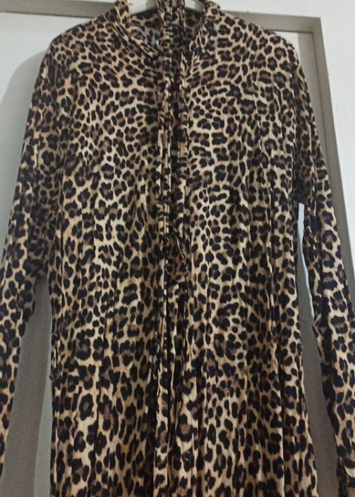 Leopar desenli elbise - Görsel 3
