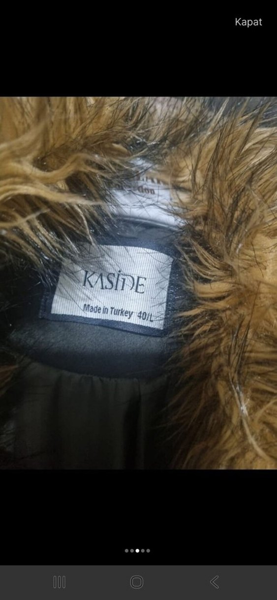 yesil Kuşaklı Kürklü Kaban - Görsel 4