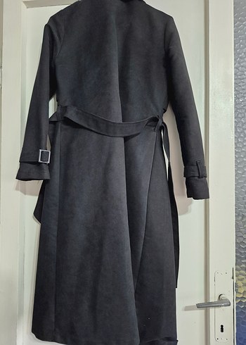 siyahi Kemerli Kadın nubuk trençkot - Görsel 2