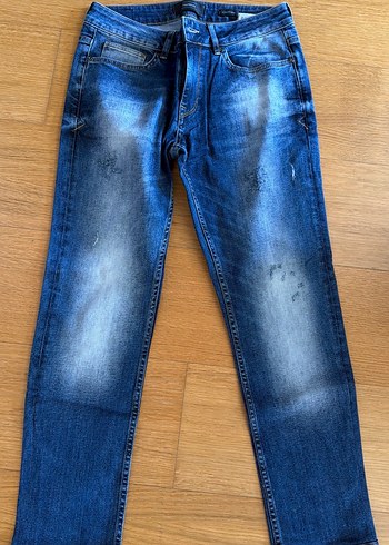 Network Mavi Yikamali Dar Kesim Denim Jean