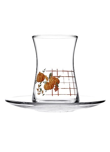 Paşabahçe balkabağı temalı çay takımı(sıfır)