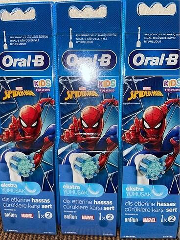  Beden Oral B Spiderman yedek başlık 4 kutu