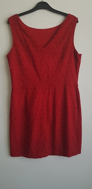 Koton Koyu kırmızı diz boyu elbise