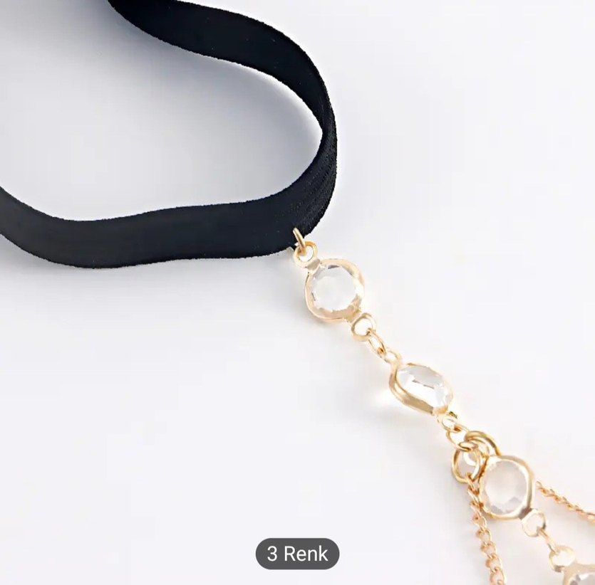 Kadın Parlak Altın Zincir Detaylı Vücut Aksesuarı - Görsel 3