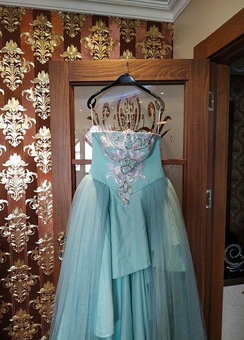 Trukuaz rengi işlemeli tüllü tuvalet 36 beden 0 dır. - Görsel 7