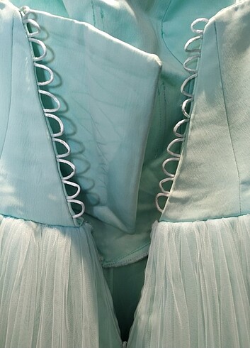 Trukuaz rengi işlemeli tüllü tuvalet 36 beden 0 dır. - Görsel 14