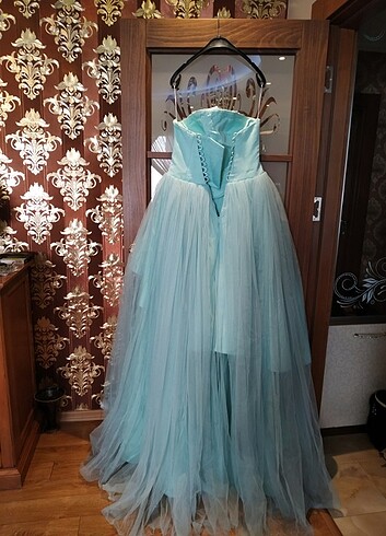 Trukuaz rengi işlemeli tüllü tuvalet 36 beden 0 dır. - Görsel 15