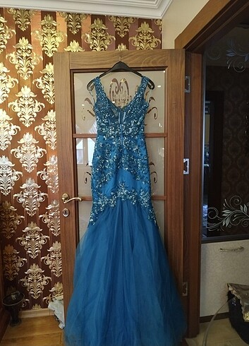 Mavi her yeri işlemeli 36 beden özel dikim tuvalet  - Görsel 14