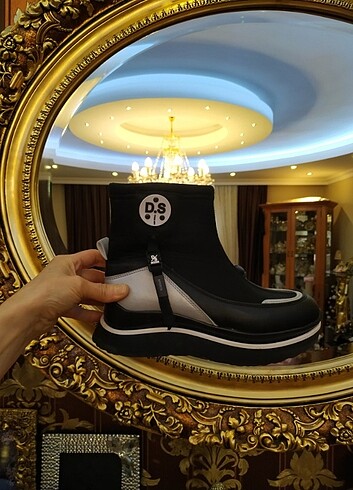 Designer Siyah gri çok rahat bot 38 numara