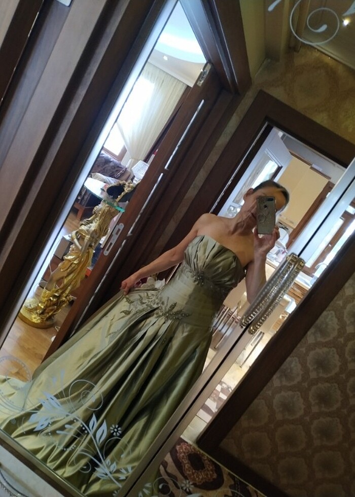 Yeşil işlemeli kuyruklu tuvalet 38 beden 0 dır - Görsel 4