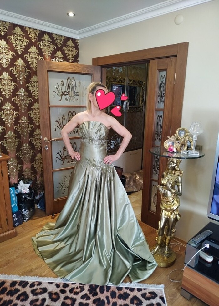 Yeşil işlemeli kuyruklu tuvalet 38 beden 0 dır - Görsel 3