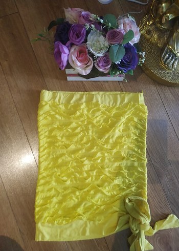 36 Beden sarı Renk Sarı straplez Buluz